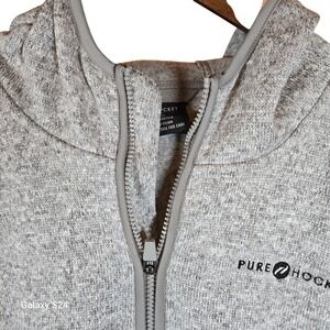 Pure Hockey Men's Gray Heathered‎ Fleece 1/4 Zip Hoodie Pullover XL